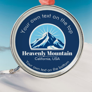 Heavenly Mountain California ski vacation medal Metal Ornament