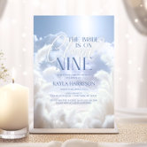 Heavenly On Cloud Nine 9 Pampas Baby Shower Invitation