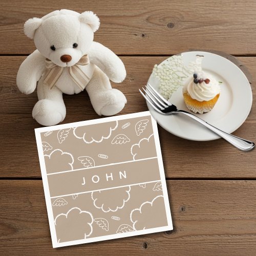  Heavenly Personalized Name Angel Cloud Beige  
