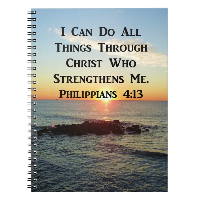 HEAVENLY PHILIPPIANS 4:13 SCRIPTURE DESIGN NOTEBOOK (Front)