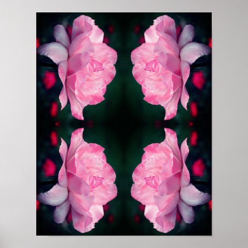 Heavenly Pink Rose Flower Abstract  Poster