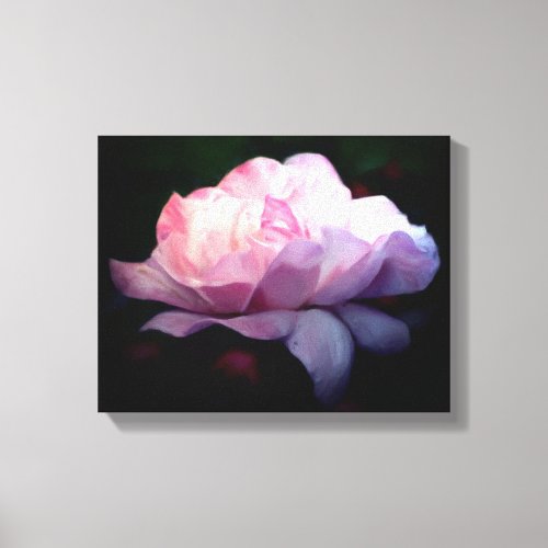 Heavenly Pink Rose Flower Art Painting Canvas Print