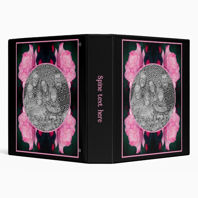 Heavenly Pink Rose Flower Create Your Own Photo 3 Ring Binder (Background)