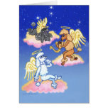 Heavenly Poodle Angels Card at Zazzle