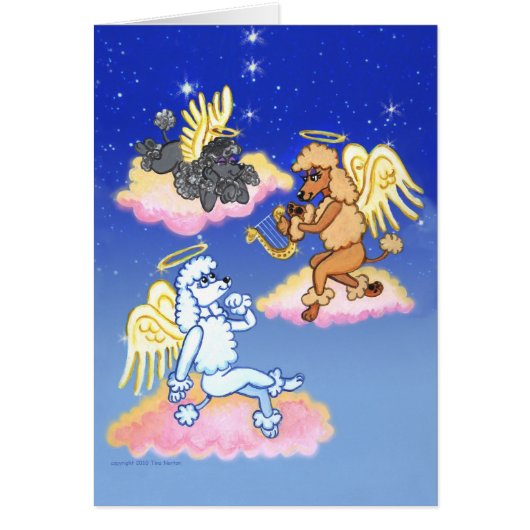 Heavenly Poodle Angels Card (Front)