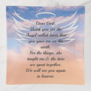 Heavenly Prayer Angel Deceased Mother Trinket Tray