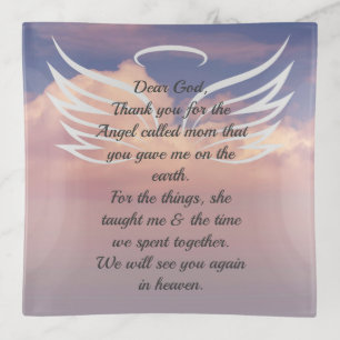 Heavenly Prayer Angel Deceased Mother Trinket Tray