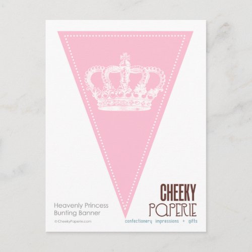 Heavenly Princess Crown 2 Bunting Banner Postcard