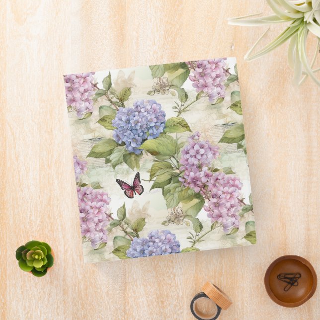 Heavenly Purple Hydrangea Harmony 3 Ring Binder (In Situ)