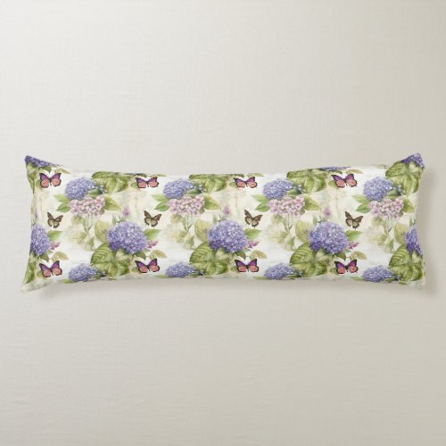 Heavenly Purple Hydrangea Harmony   Body Pillow