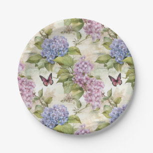 Heavenly Purple Hydrangea Harmony Paper Plates