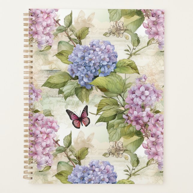 Heavenly Purple Hydrangea Harmony Planner (Front)