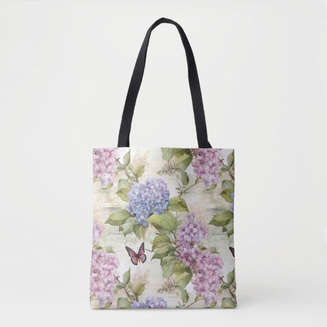 Heavenly Purple Hydrangea Harmony Tote Bag (Front)