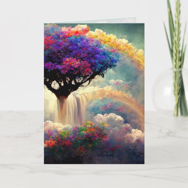 Heavenly Rainbow, Bridge Greeting / Note Card (Front)