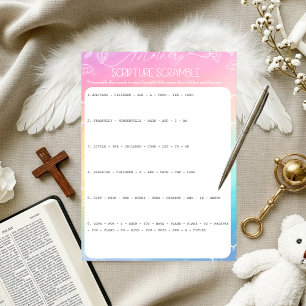 Heavenly Rainbow Mother's Scripture Scramble Game Invitation