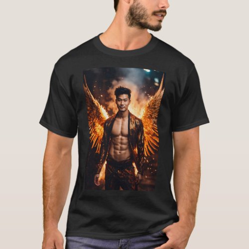 Heavenly Rebellion Male Devil_Angel Design T_Shi T_Shirt