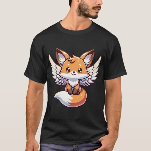 Heavenly Red Fox Angel with Wings â Mystical Fox T_Shirt