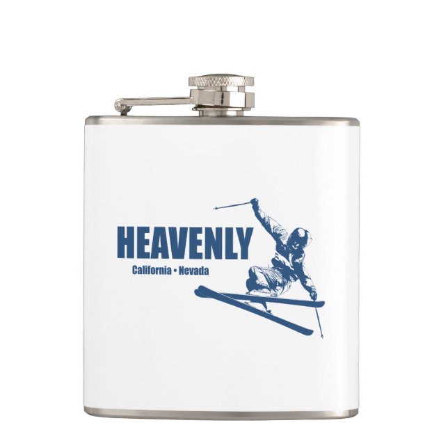 Heavenly Ski Resort California Nevada Skier Flask (Front)