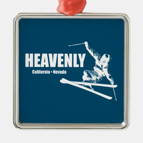 Heavenly Ski Resort California Nevada Skier Metal Ornament