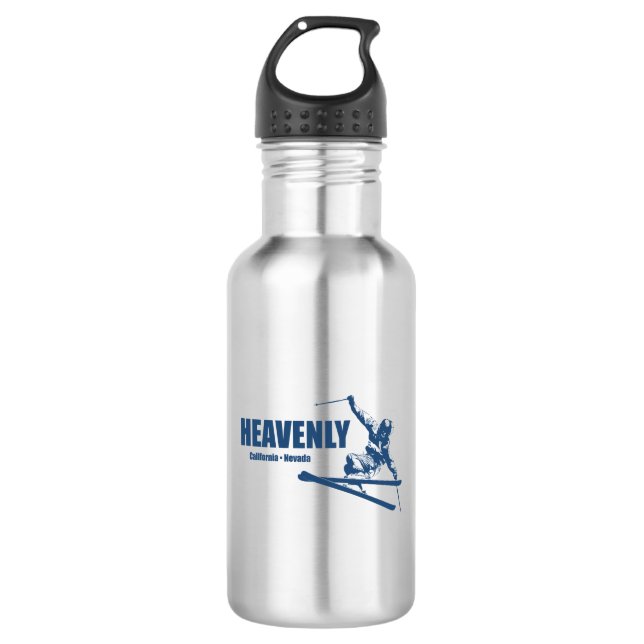Heavenly Ski Resort California Nevada Skier Stainless Steel Water Bottle (Front)