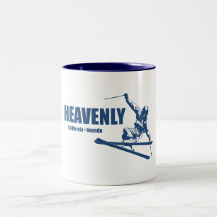 Heavenly Ski Resort California Nevada Skier Two-Tone Coffee Mug