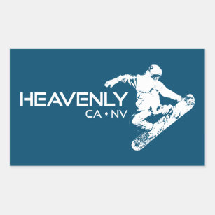 Heavenly Ski Resort California Nevada Snowboarder Rectangular Sticker
