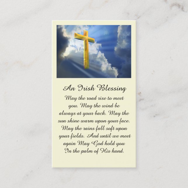Heavenly Sky Sympathy Prayer Card (Front)