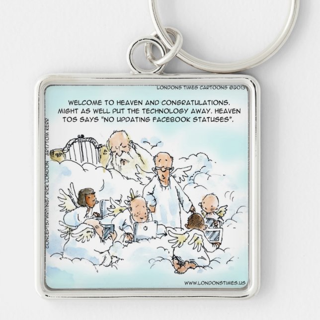 Heavenly Social Media Funny Keychain (Front)