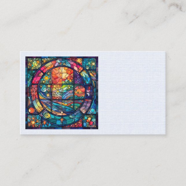 Heavenly Stained Glass Artwork Business Cards (Front)