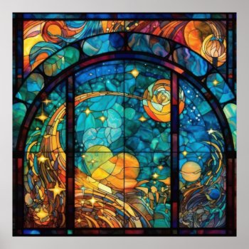Heavenly Stained Glass Artwork Poster by PhotoArtByDarla at Zazzle