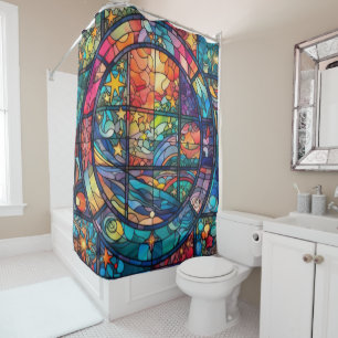 Heavenly Stained Glass Artwork Shower Curtain