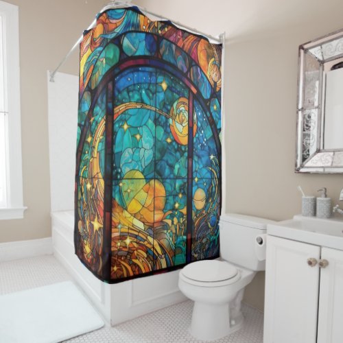 Heavenly Stained Glass Artwork Shower Curtain