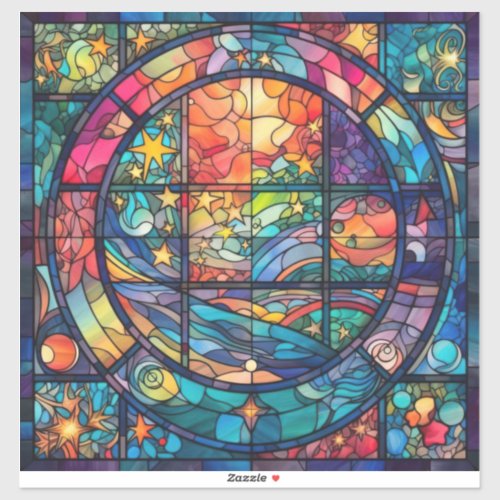 Heavenly Stained Glass Artwork Vinyl Sticker