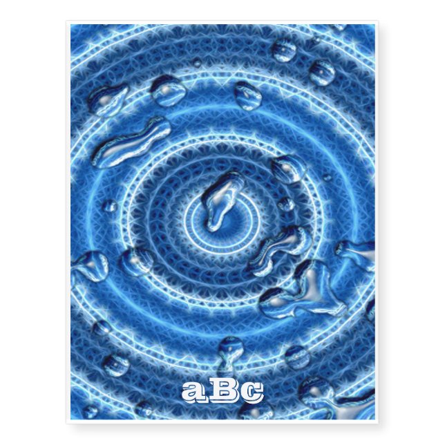 Heavenly Stratosphere Blue Drops  Temporary Tattoos (Front)