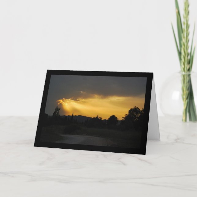 Heavenly Sun Rays in Sky Landscape Card (Front)