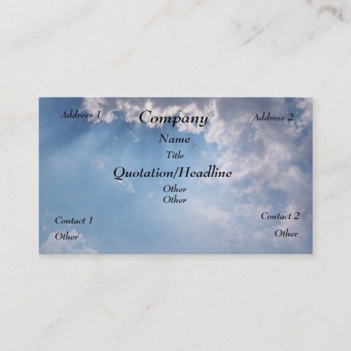 Customizable Heavenly Sunny Sky Business Card