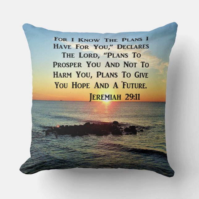 HEAVENLY SUNRISE JEREMIAH 20:11 VERSE THROW PILLOW (Front)