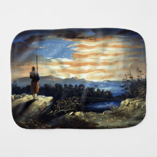 Heavenly Sunrise of American Flag in County Baby Burp Cloth