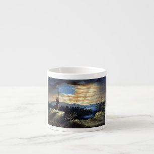Heavenly Sunrise of American Flag in County   Espresso Cup