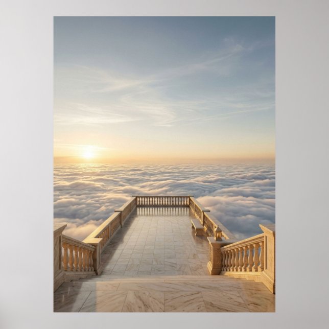 Heavenly Terrace Above the Clouds Poster (Front)