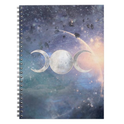 Heavenly Universe Triple Moon Goddess Moonstone Notebook