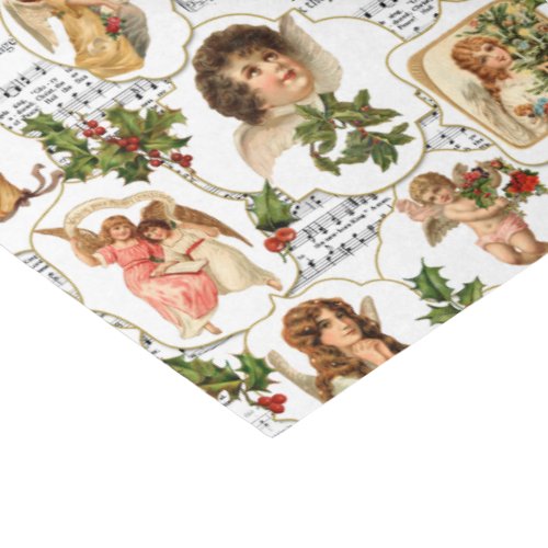 Heavenly Vintage Angels Holly  Music Collage  Tissue Paper