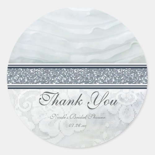 Heavenly White Ruffles  Lace Wedding Stickers
