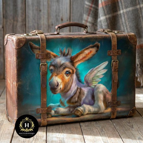 Heavenly Winged Baby Donkey Decoupage Tissue Paper