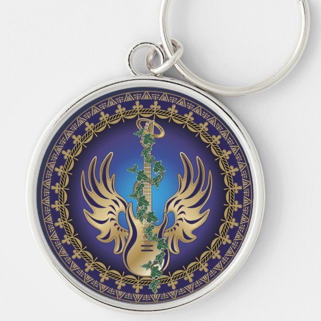 Heavenly Winged Guitar Keychain (Front)