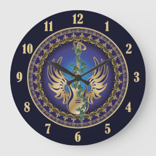 Heavenly Winged Guitar Large Clock