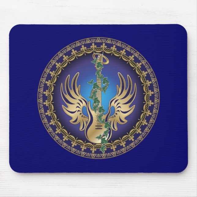 Heavenly Winged Guitar Mouse Pad (Front)