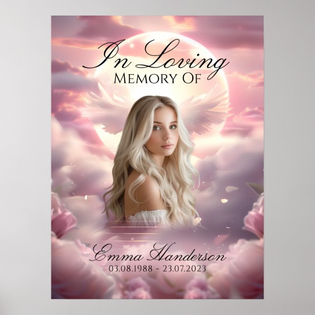  Heavenly Wings Memorial Welcome Sign Poster  (Front)