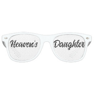 Heaven's Daughter Stylish Black Brush Script Retro Sunglasses