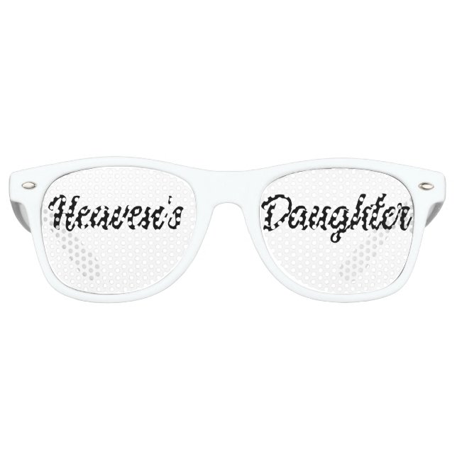 Heaven's Daughter | Stylish Black Brush Script  Retro Sunglasses (Front)